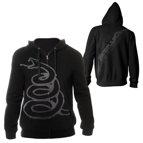 Metallica Black Album Burnished Zip Up Hoodie Black