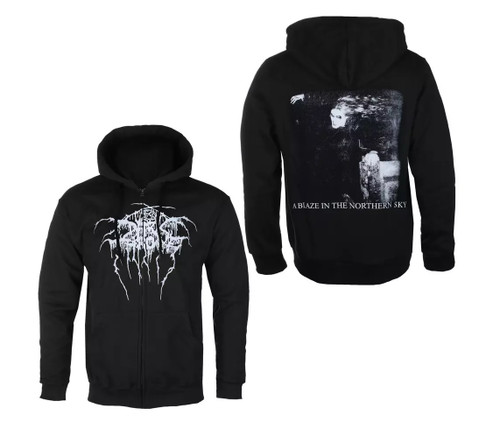 Darkthrone A Blaze In The Northern Sky Zip Up Hoodie Black