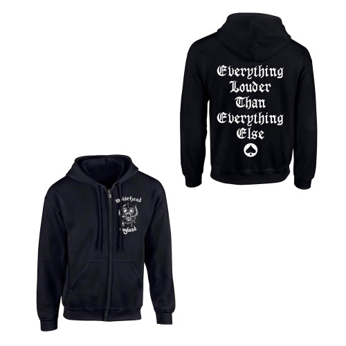 Motorhead Men's England Zip Up Hoodie Black