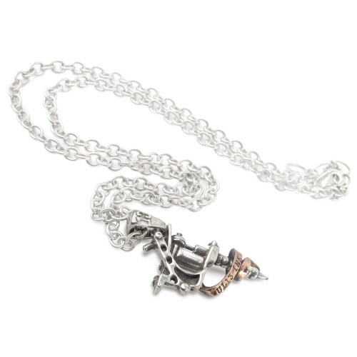 Alchemy of England Tattoo Gun Pendant Silver
