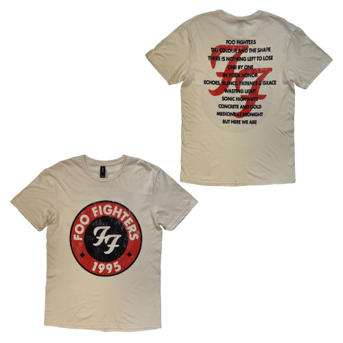 Foo Fighters Men's 1995-2025 Albums T-Shirt Natural