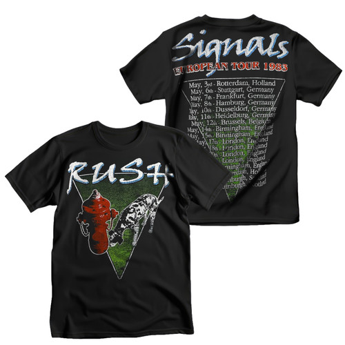 Rush Men's Signals European 1983 Tour T-Shirt Black