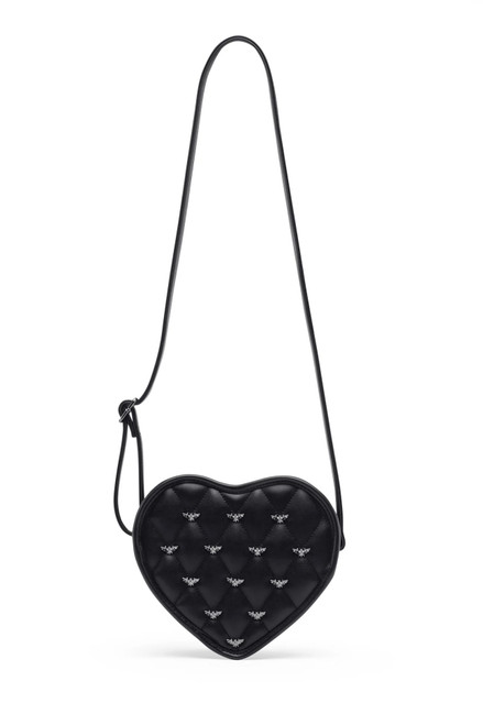 Rock Rebel Mina Bat Studded Heart Crossbody Bag Matte Black