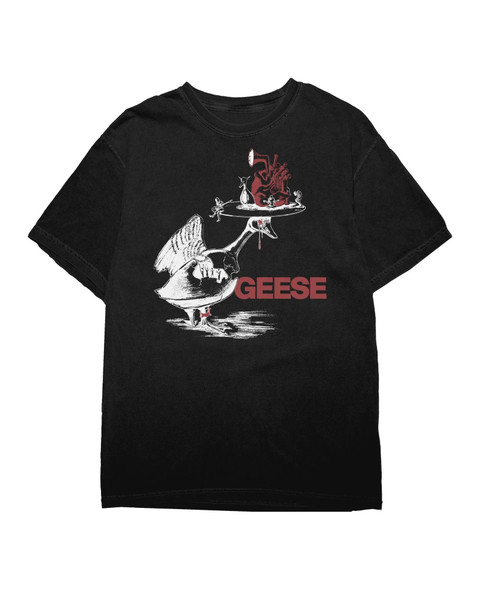 Geese Head On Platter T-Shirt Black