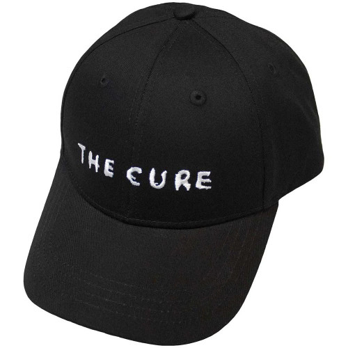 The Cure Text Logo Snapback Baseball Hat Black