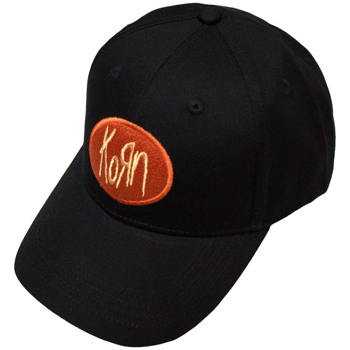 Korn Oval Logo Snapback Baseball Hat Black