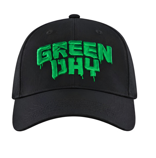 Green Day Dripping Logo Adjustable Snapback Baseball Hat Black