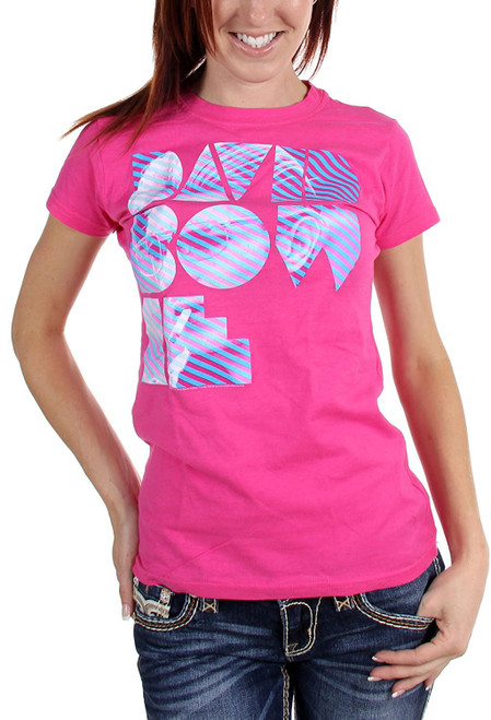 David Bowie Girls T-Shirt -  Striped Photo Logo