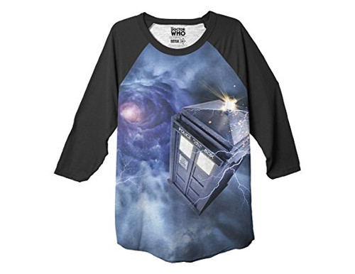 Doctor Who Baseball T-Shirt - Tardis In Space