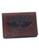 Lucky 13 Winged Piston Leather Card Holder Wallet Antiqued