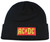 ACDC Raised Mini Dot Print Black Cuff Knit Beanie