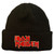 Iron Maiden Embroidered Logo Ribbed Knit Beanie Hat Black