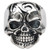 Mens Stainless Steel Ring - Skeleton Head Skull Swirl