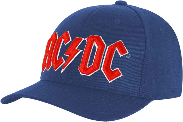 AC/DC Red Logo Hat Adjustable Mid-Blue - Merch2rock Alternative Clothing