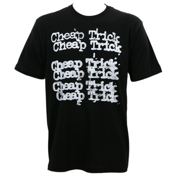 Cheap Trick Stacked Logo Slim Fit T-Shirt Black - Merch2rock