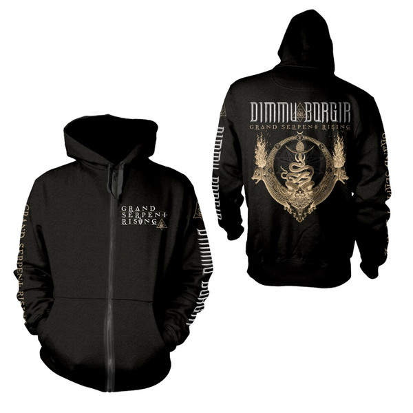 Dimmu Borgir Men's Grand Serpent Rising Zip Up Hoodie Black