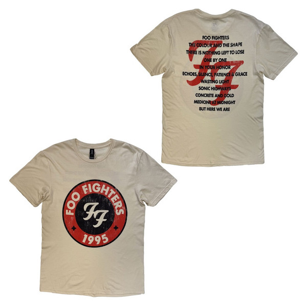 Foo Fighters Men's 1995-2025 Albums T-Shirt Natural - Merch2rock