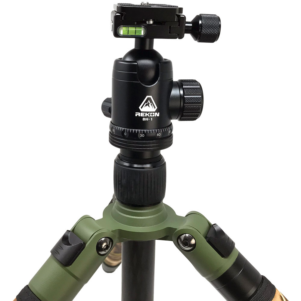 REKON CT1 Carbon Fiber Tripod with BH1 Ball head and RTA1 Picatinny Mount