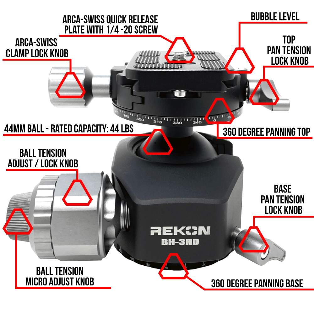 BH-3HD Ball Head Features BH-3HD Ball Head Features
