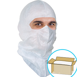 GS Dust Hood, Full-cover style, Aqua-blue or White, $1.28ea., 400 Hoods Bulk Case 