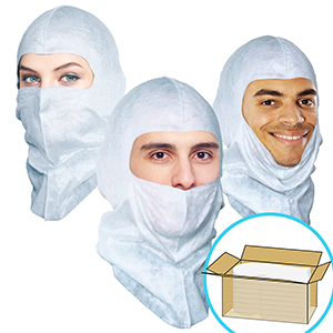 GS Dust Hood, Open-Face style, Aqua-blue or White, $1.28 ea, 400 Hoods Bulk Case