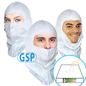 GSP Spray Hood, Open-face style, Aqua Blue or White, $1.86 ea, 50 hoods per pack