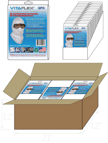 BioSafety Full-cover Hood, Case of 36 x 6PK