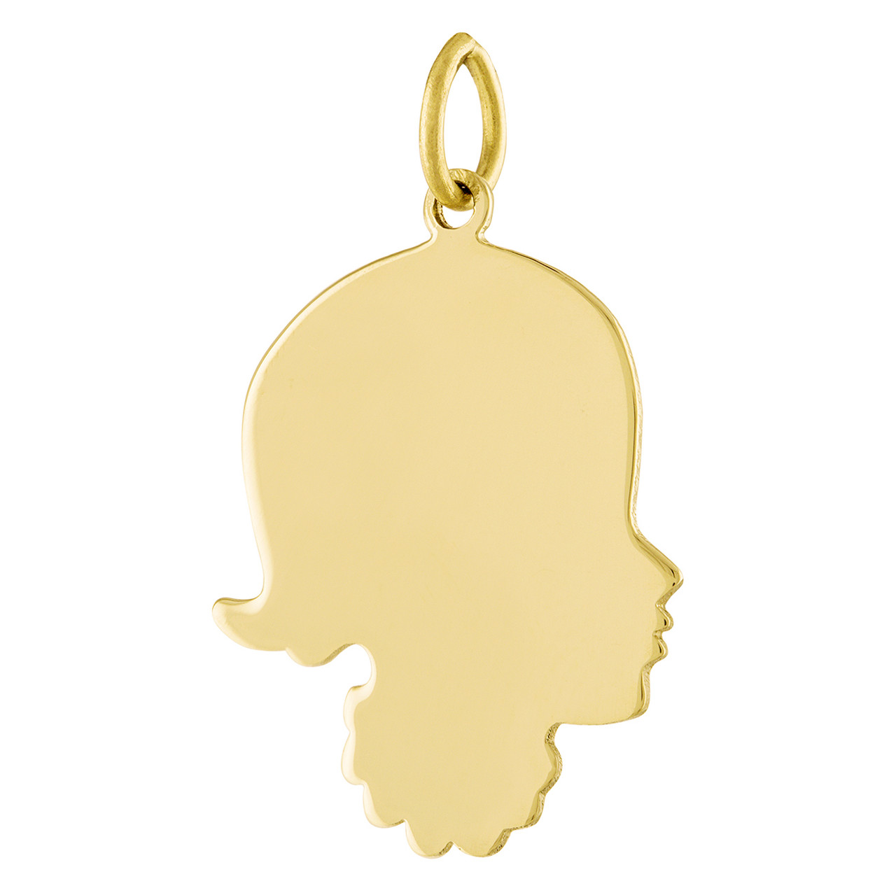 Classic Silhouette Girl 14K Engravable Gold Charm