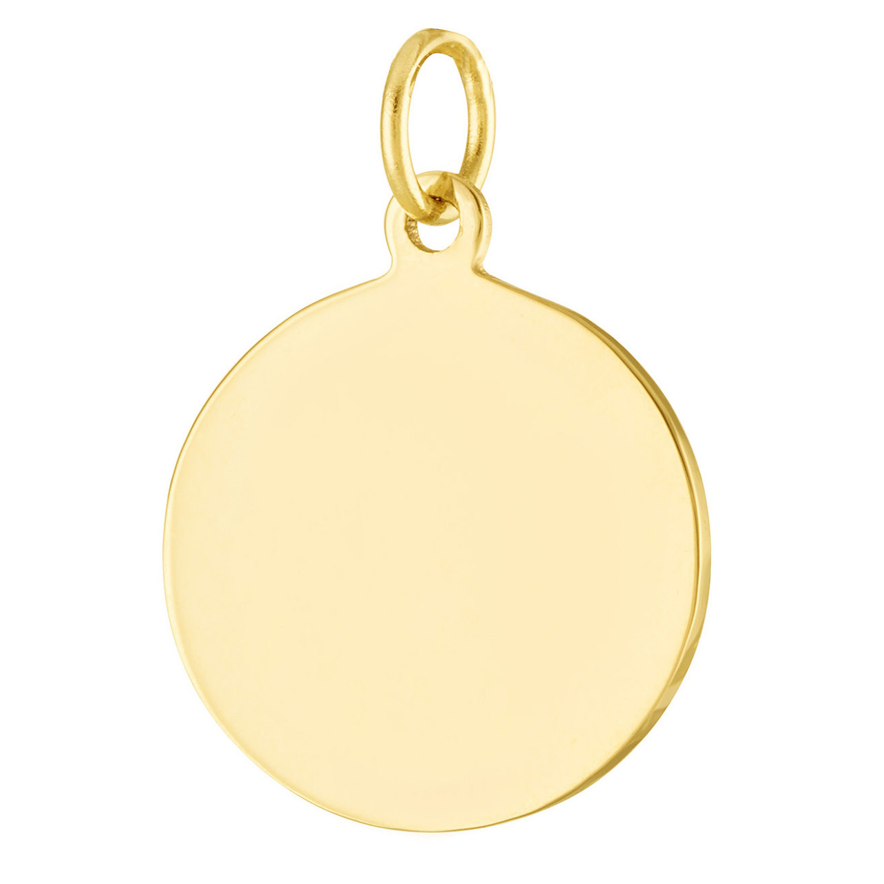 Medium Classic Disc 14K Gold Engravable Charm