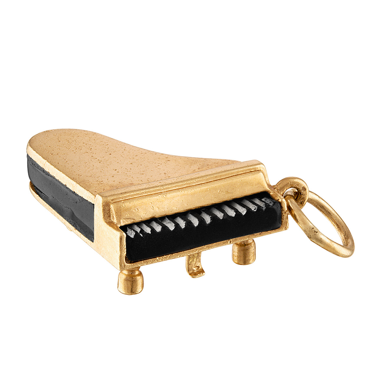 Vintage Onyx Grand Piano 14k Gold Charm