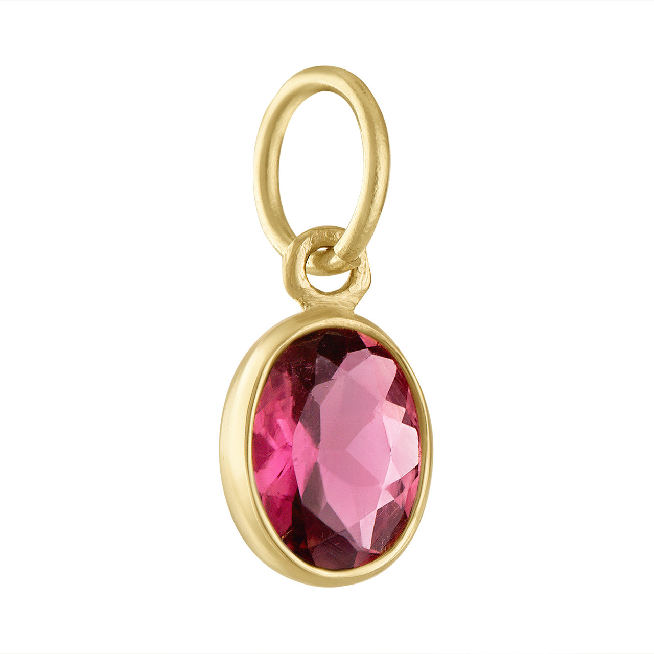 Zahava Gold Bezel-Set Ruby Birthstone Charm with Diamond Drop – Peridot  Fine Jewelry