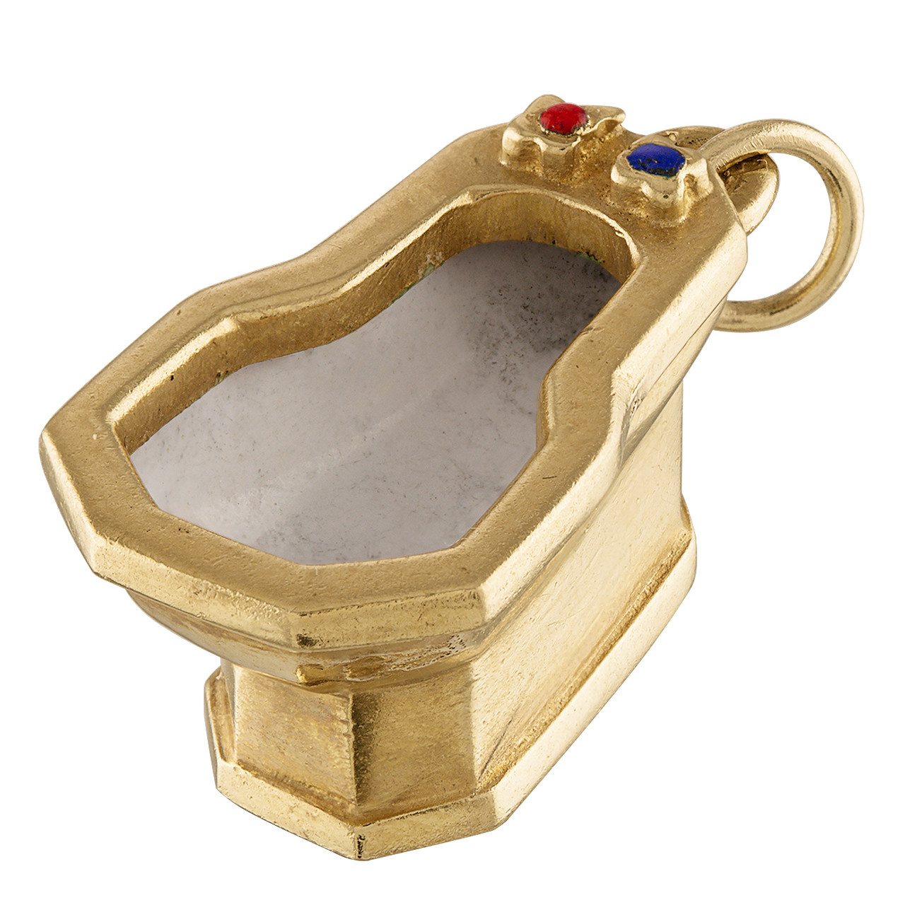 Vintage Enamel Bidet 18K Gold Charm