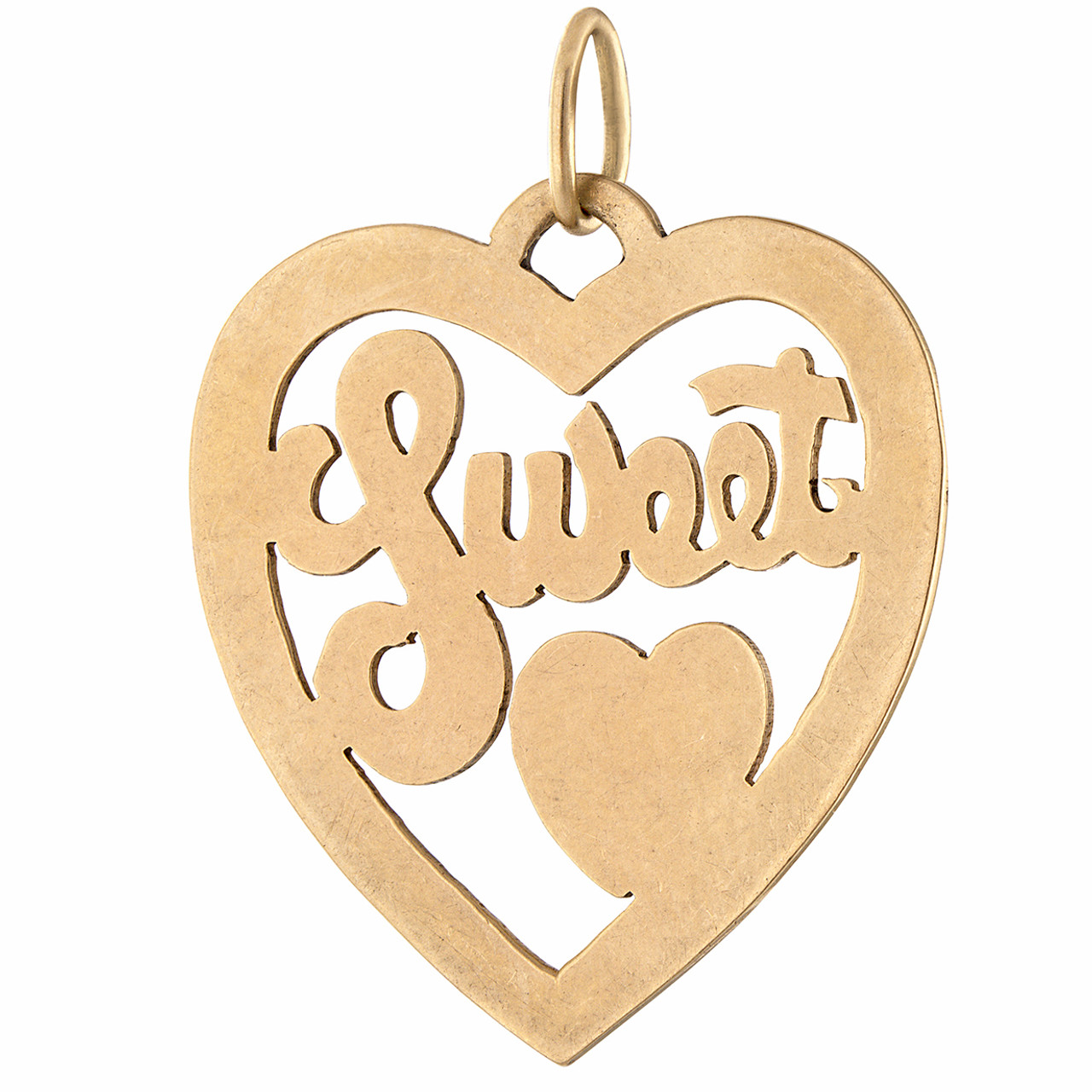 Enamel Elongated Heart Charm 14K White Gold by Baby Gold - Shop Custom Gold Jewelry