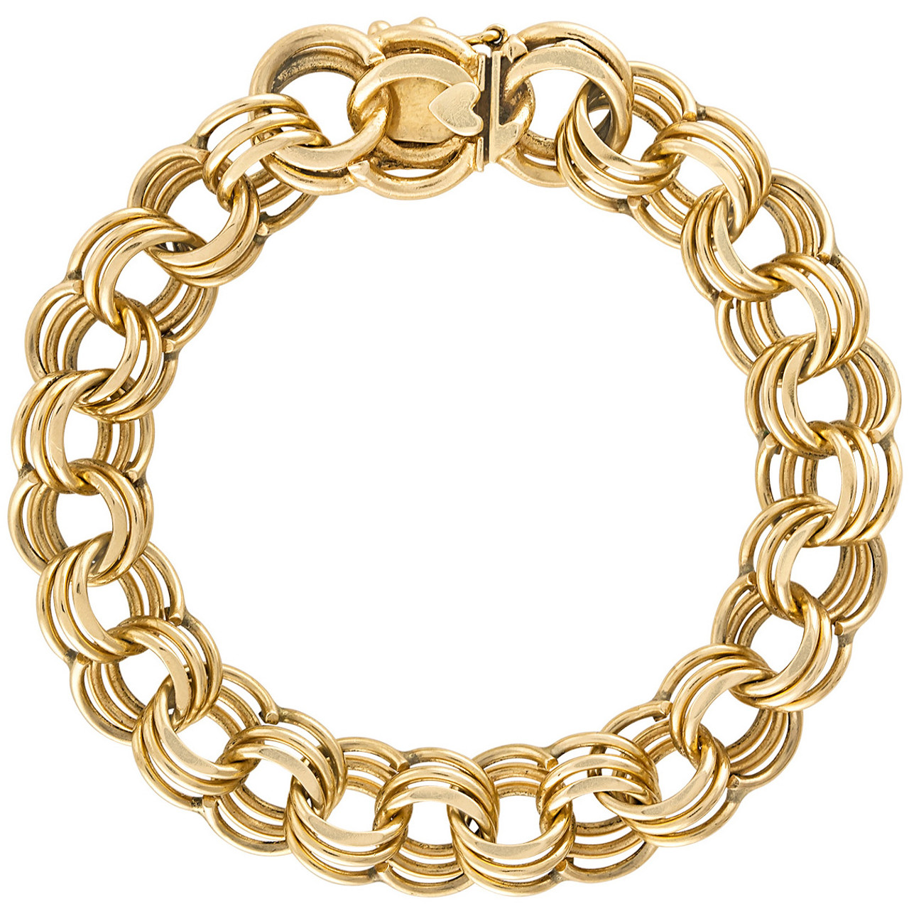 Gold Love Heart Charm Bracelet – Gwen Beloti Collection