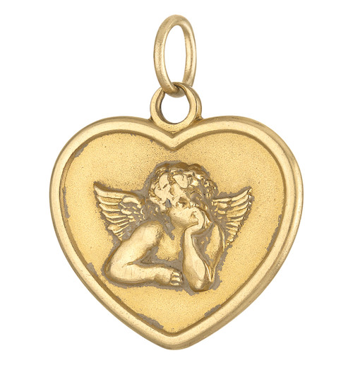 Vintage Cherub "Watch Over Me" 14K Gold Charm Vintage Cherub "Watch Over Me" 14K Gold Charm