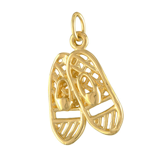 Snow Shoes 14K Gold Charm | Winter Charms | Sports & Recreation Charms