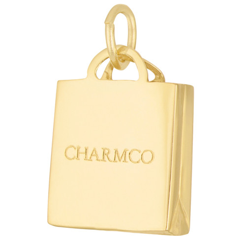 Shopping Bag 14K Gold Engravable Charm