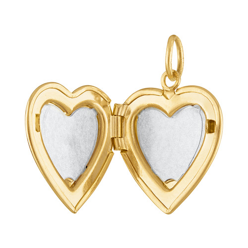 Petite Diamond Set Heart Locket 14K Gold Charm