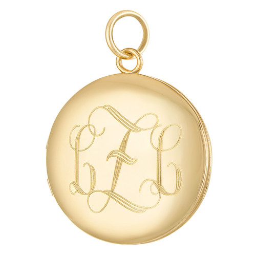 Classic Round Locket 14K Gold Charm