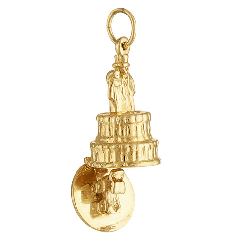 First Comes Love, Then Comes Baby in the Carriage 14K Gold Charm