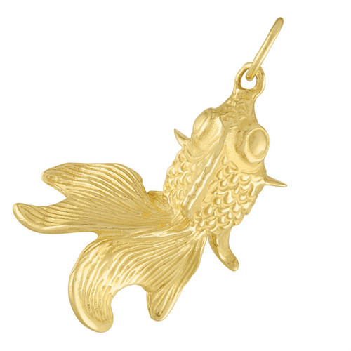 Fantail Goldfish 14K Gold Charm