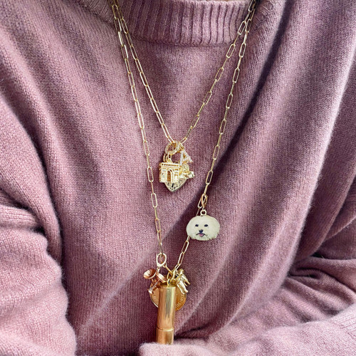 Charm Necklace, Gold Charm Necklace