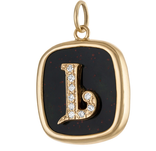 Diamond Initial 14K Gold Charm