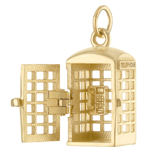 London Phone Booth 14K Gold Charm