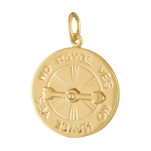 Clock with Hands 14K Gold Charm