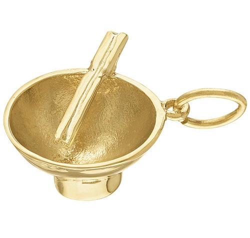 Bowl with Chopsticks 14K Gold Charm