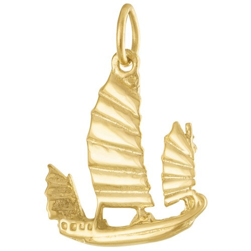 Chinese Junk 14K Gold Charm