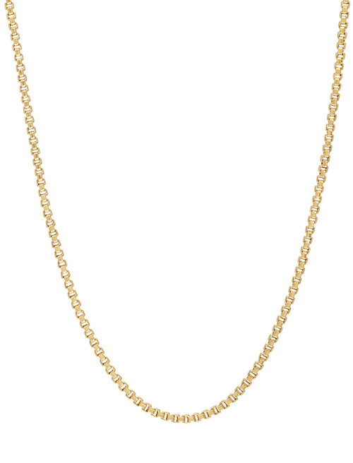 Vintage Rounded Box 18k Gold Charm Necklace
