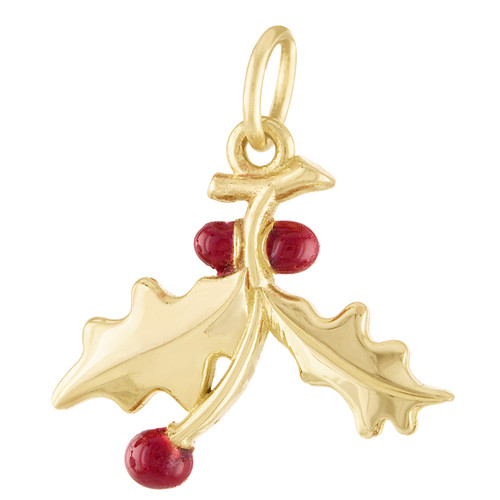 Merry Christmas Tree 14K Gold Charm