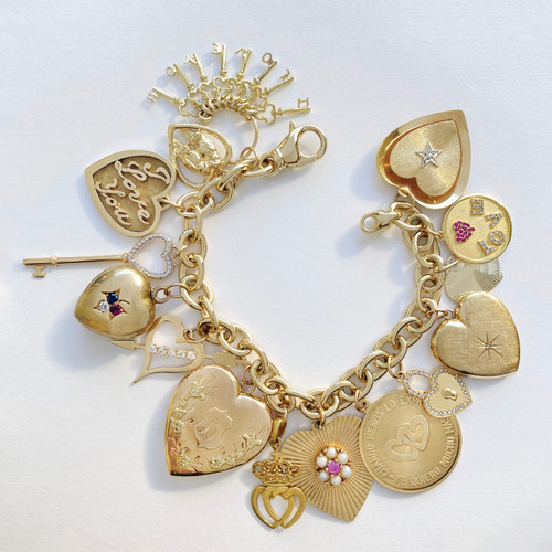Penelope 14K Gold Charm Bracelet, Gold Charm Bracelet